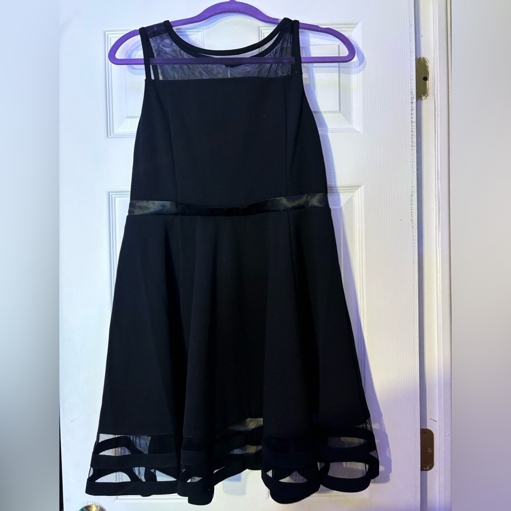 Calvin Klein Black A-Line Knee-Length Cocktail Dress
